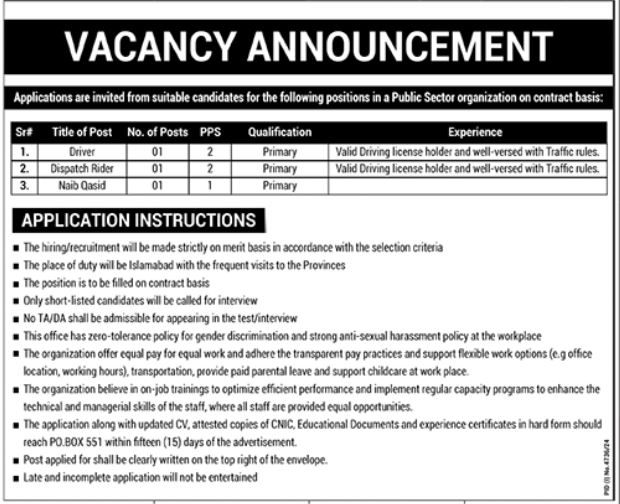 New Jobs in Public Sector Organizations 2025