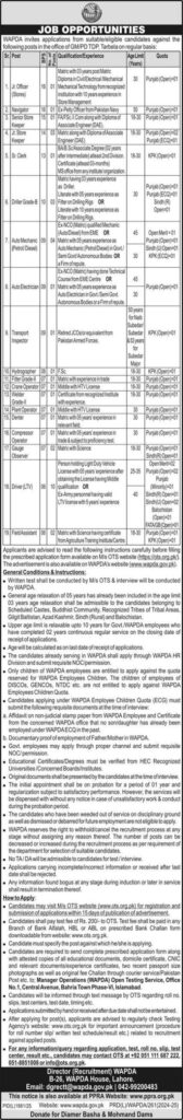 Water and Power Development Authority Jobs 2025 Advertisement